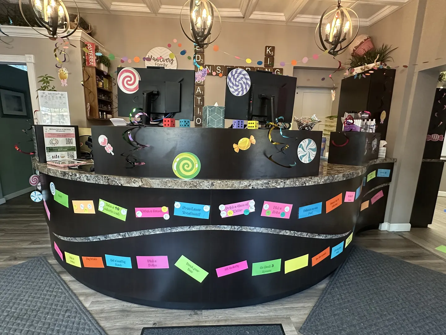 The reception desk at Van Every Family Chiropractic Center