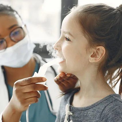 child using an inhaler